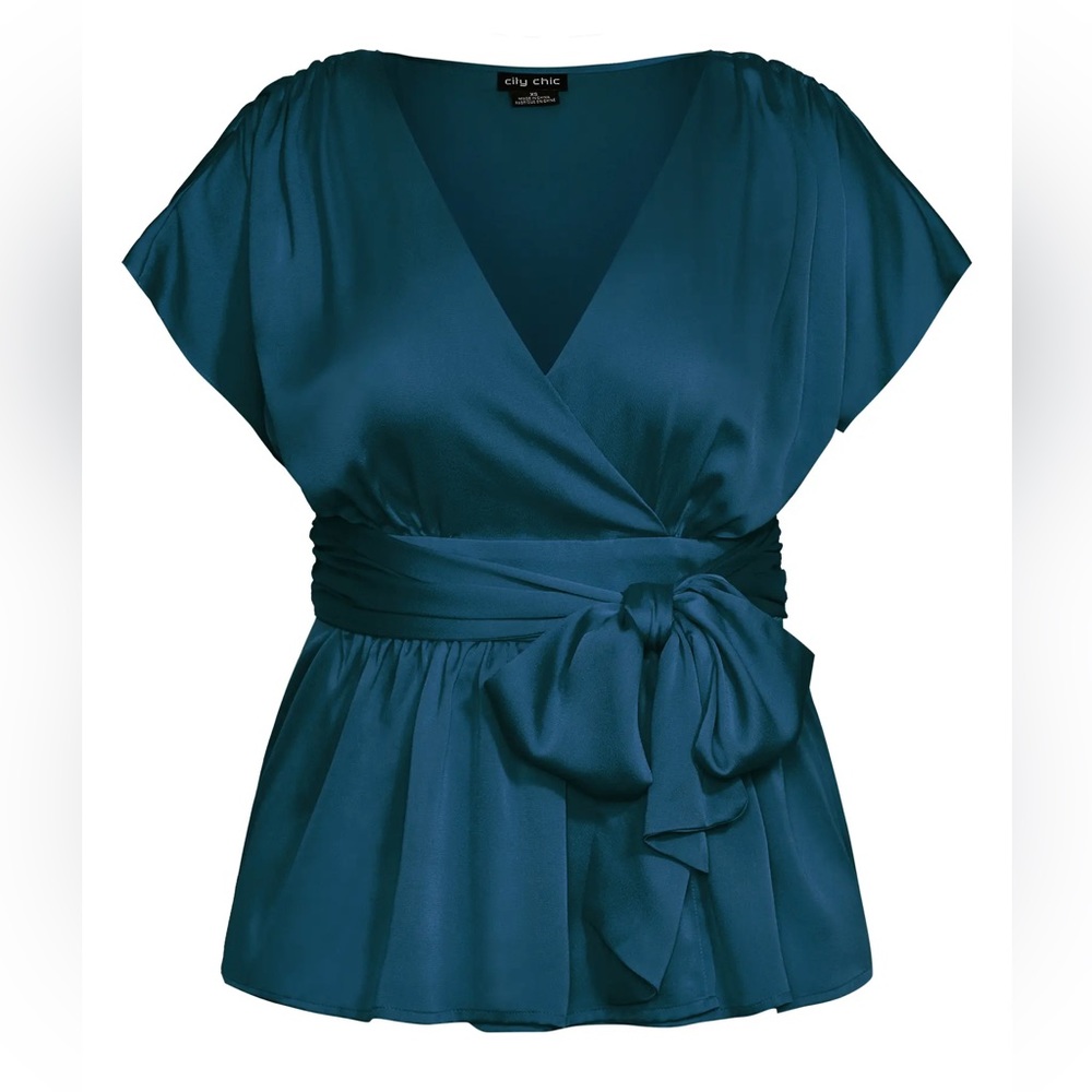 City Chic Faux Wrap Top Size 18W - Picture 4 of 10